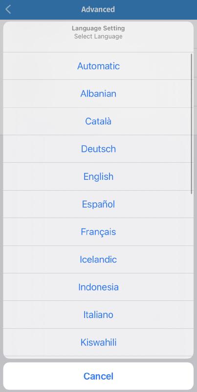 Language Settings